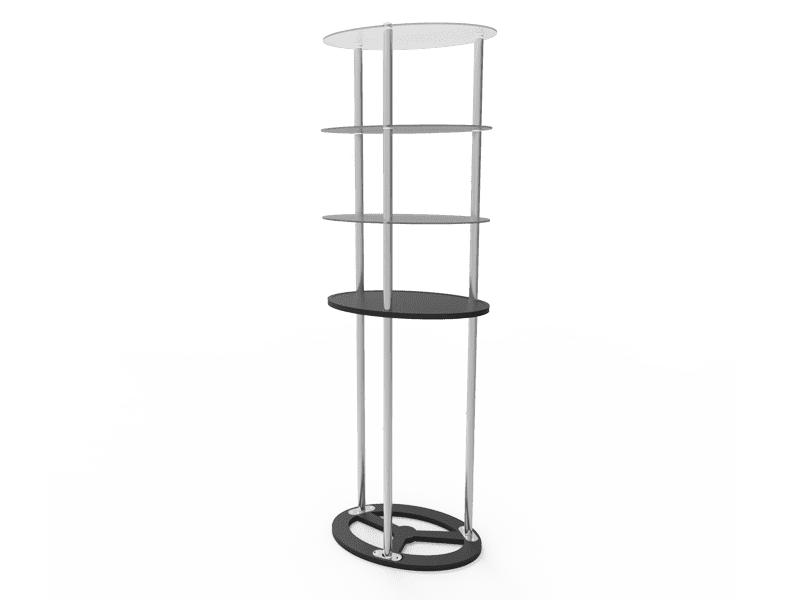 Signwin-Oval-Display-Tower-Counter-with-Colorful-Design_OL-DTC_Set-Up